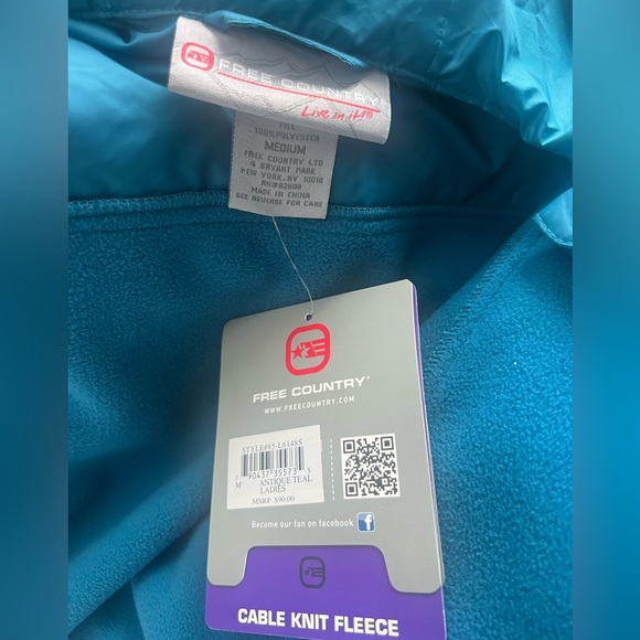 Free country cable knit fleece -NWT-WOMEN-MEDIUM - Picture 7 of 8